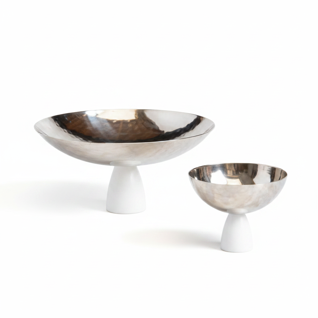 Coluna Bowl Silver Set of 2 fondo blanco sin frutas