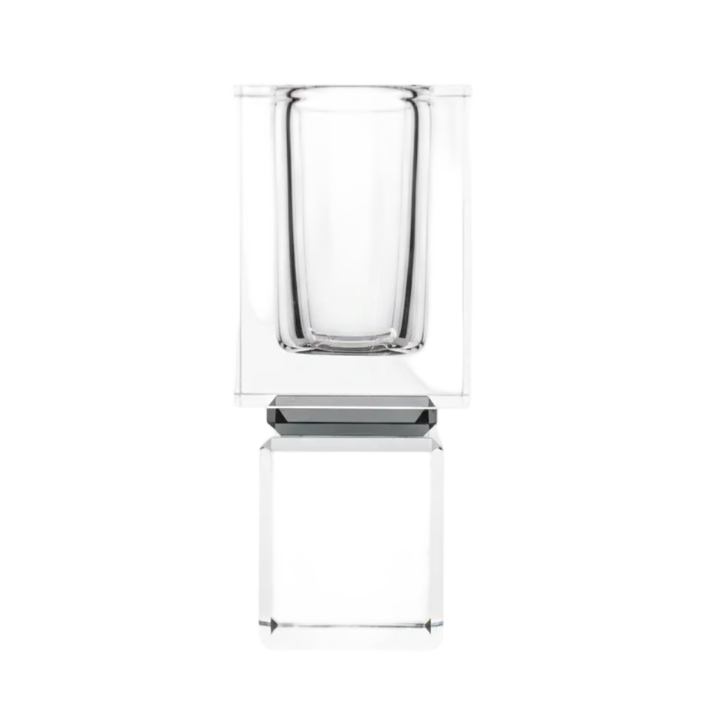 Crystal Block Vase Smoke Reflection mejorado fondo blanco