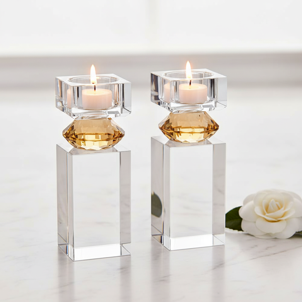 Crystal Tealight Holders - Ambientada