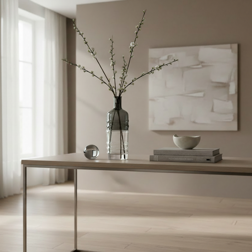 Decorative Glass Bottle Vase - Ambiente con tapa