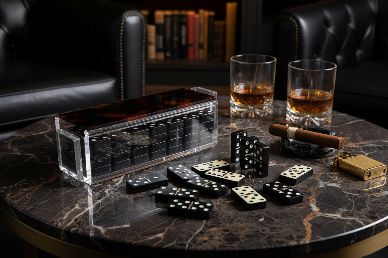 El Tigre Domino Set ambientado en partida elegante