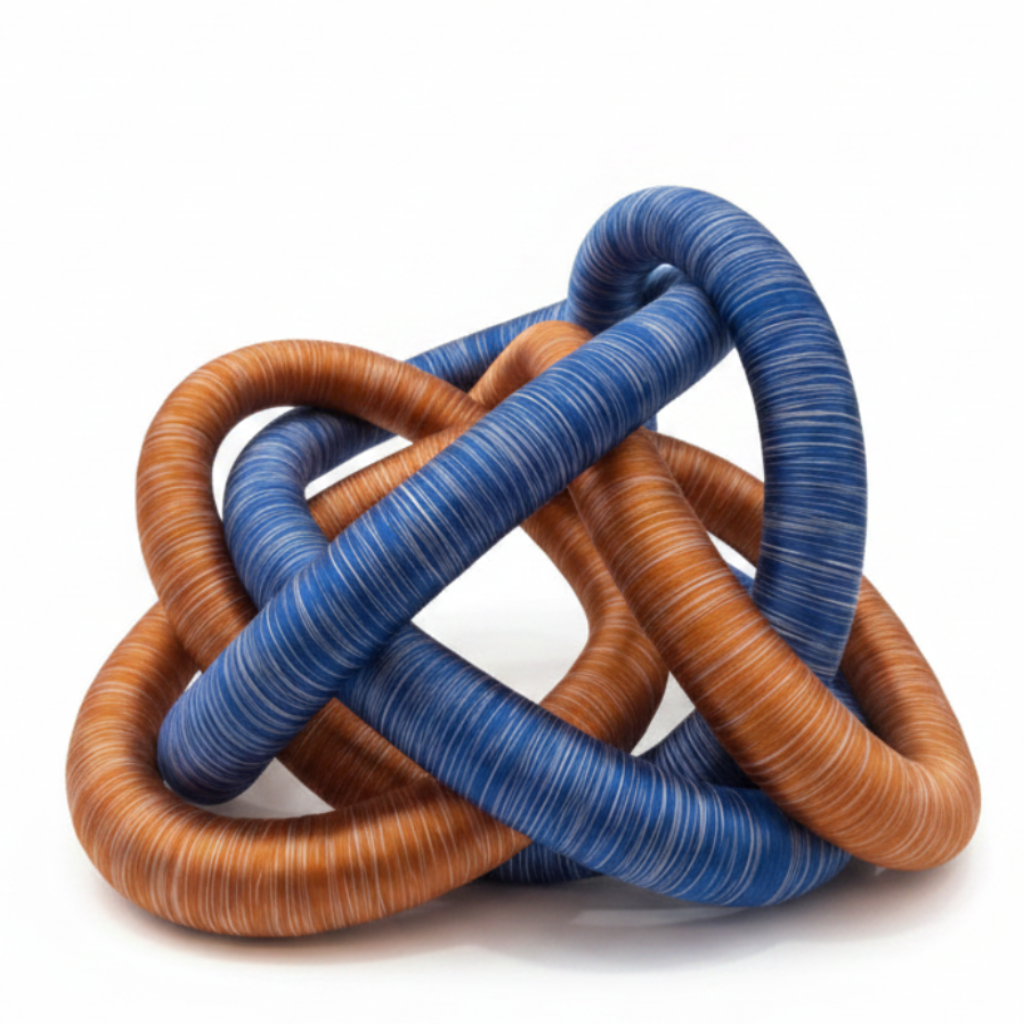 Fabric Knot Blue Orange - Fondo Blanco