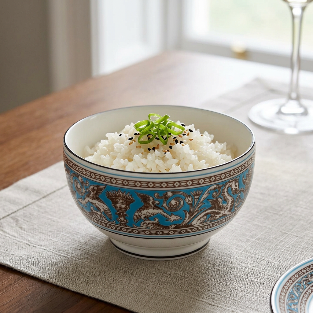 Florentine Turquoise Rice Bowl ambientado