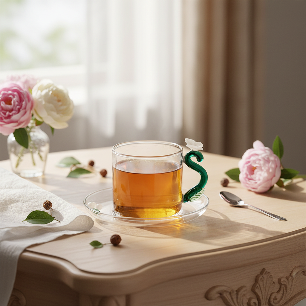 Fruits & Flowers Teacup - Mesa de té elegante