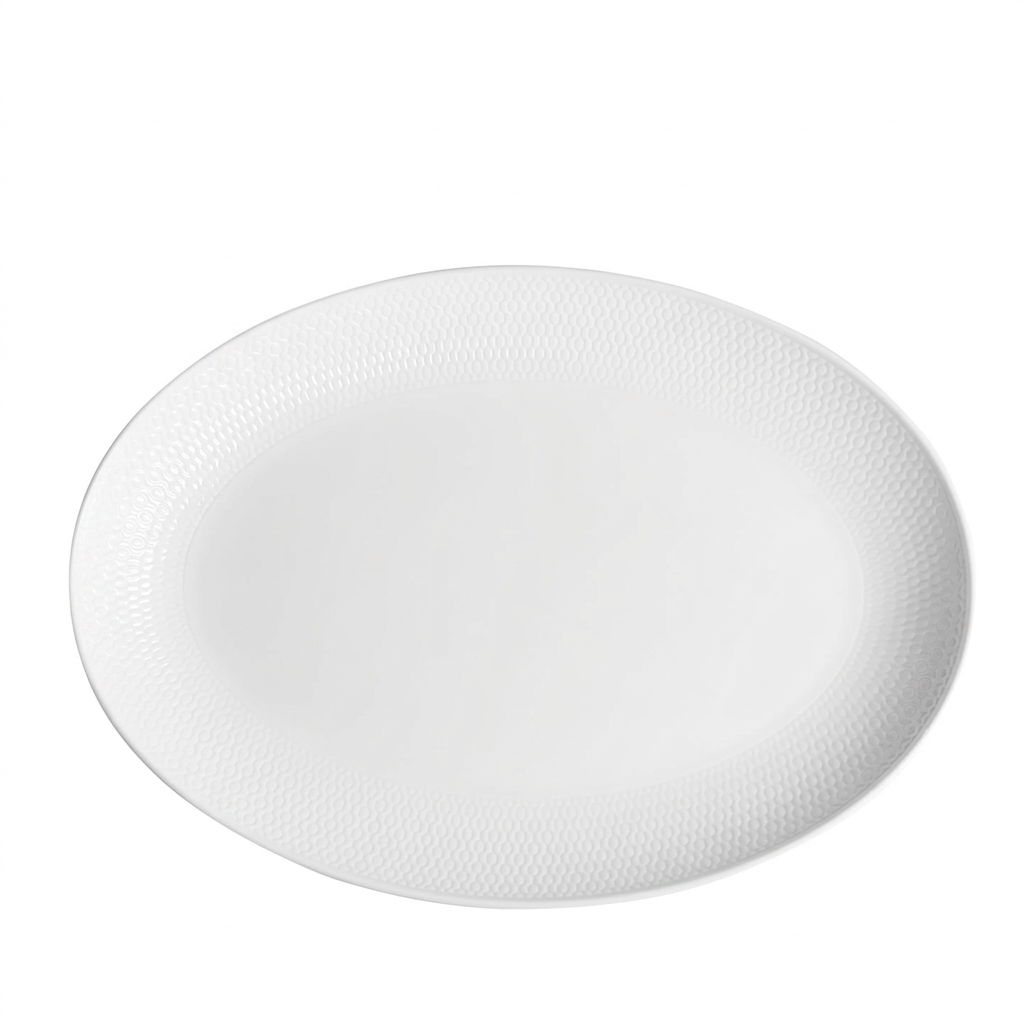 Gio Oval Platter con fondo blanco puro