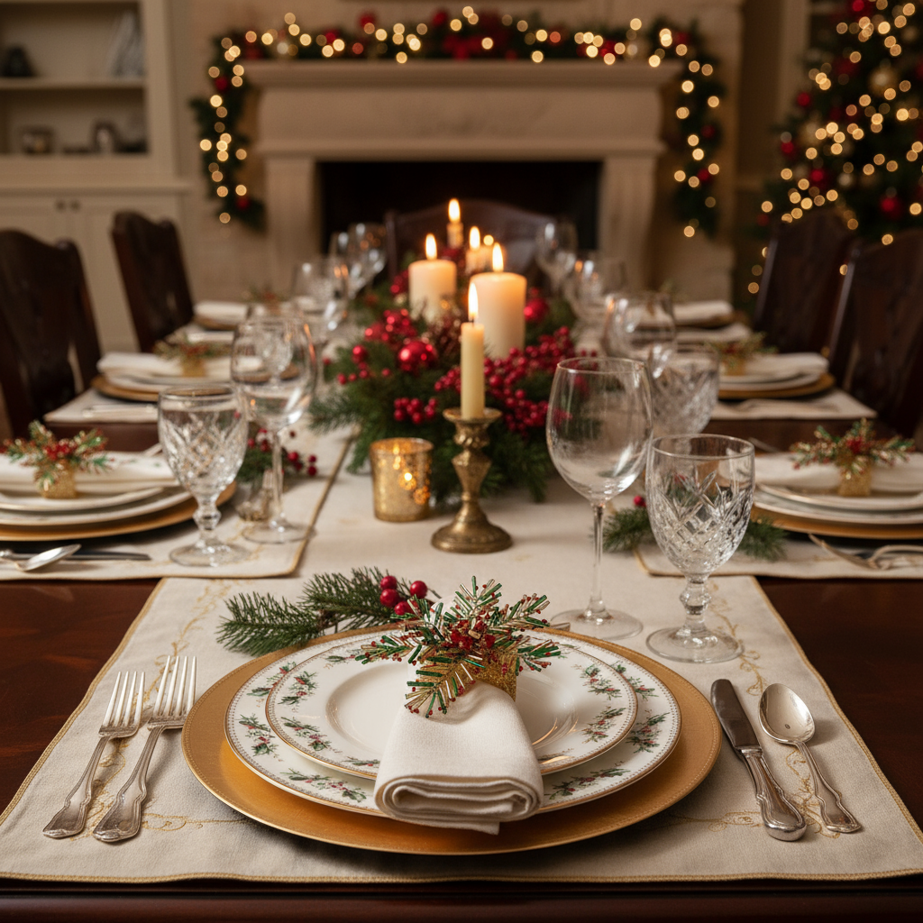 Holly Burst Beads Napkin Rings - Ambiente Navideño