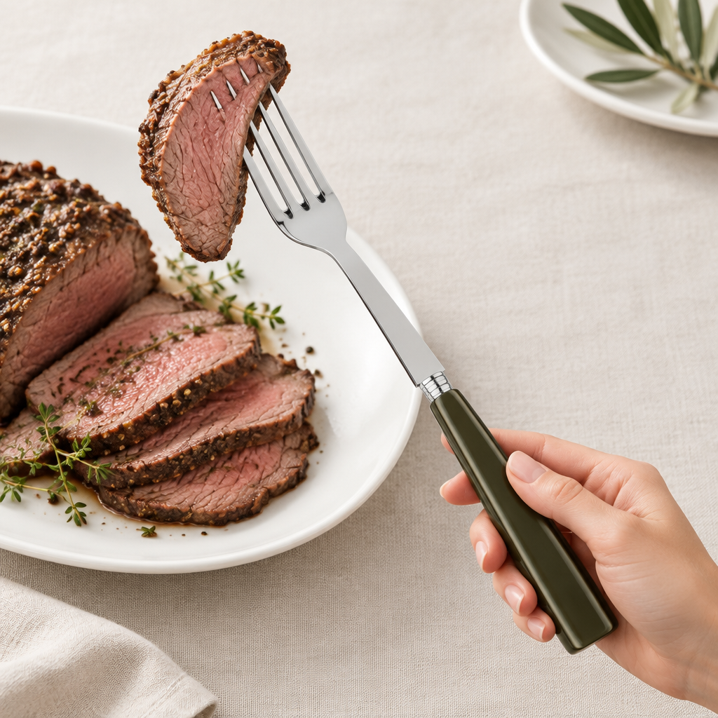 Icon Olive Serving Fork sirviendo carne