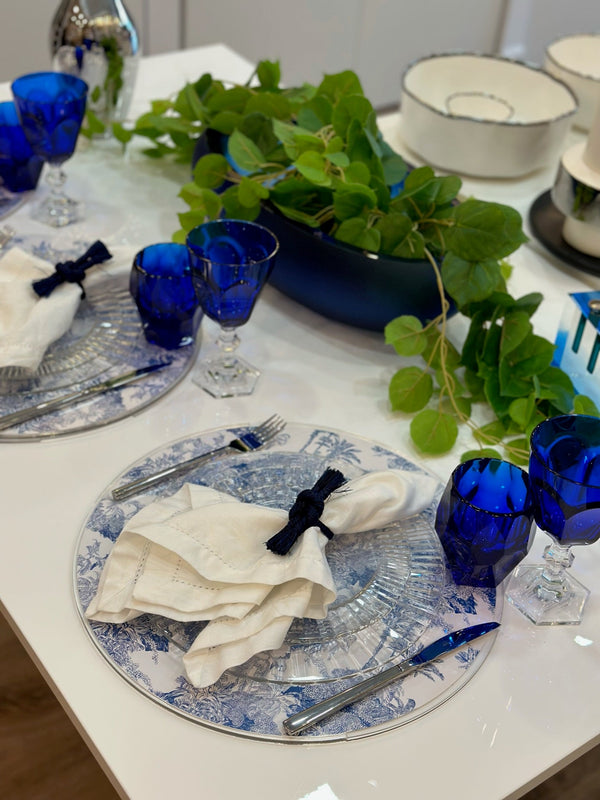 Toile - Blue Round Insert (Set of 8)