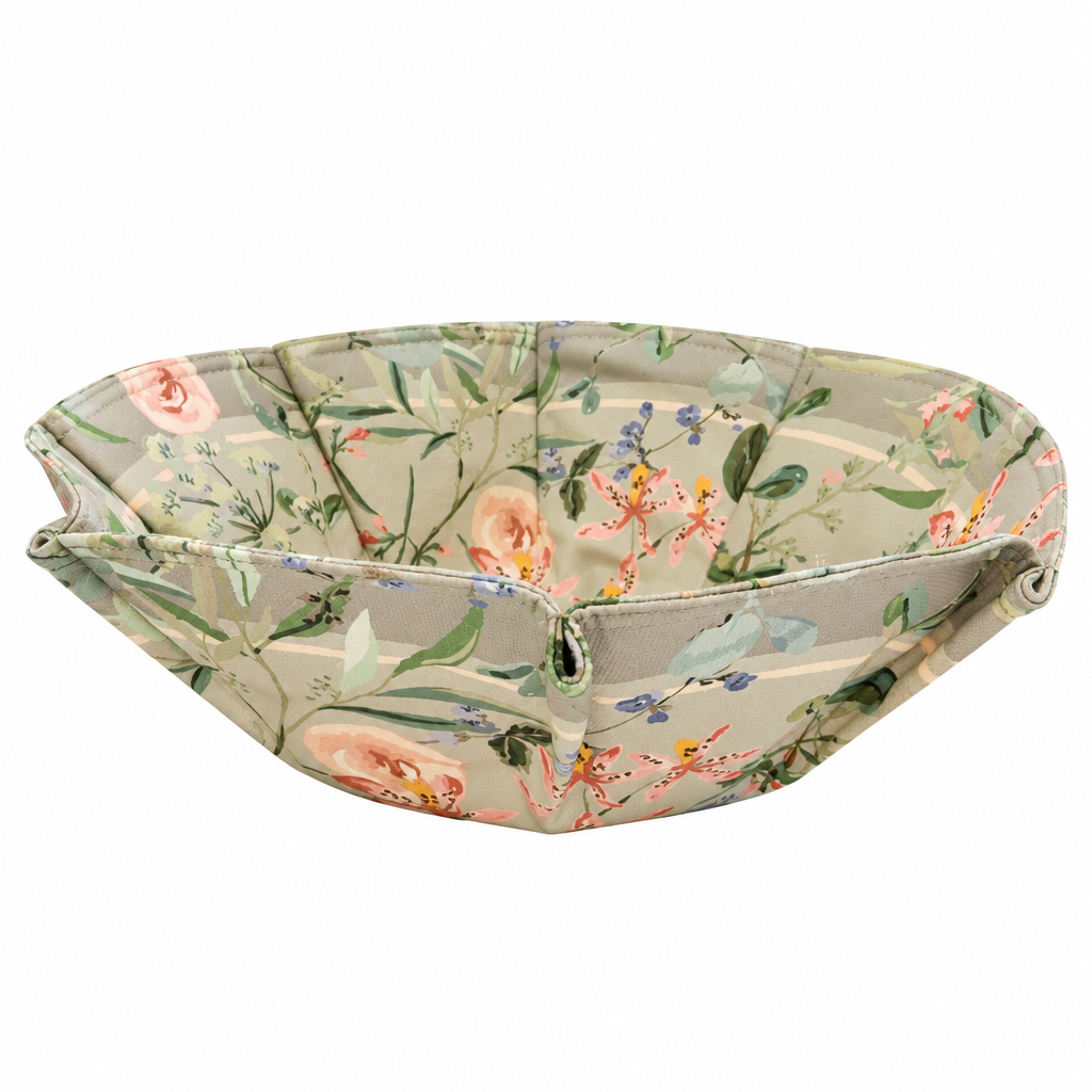 F448 peach blossom bread basket on white background