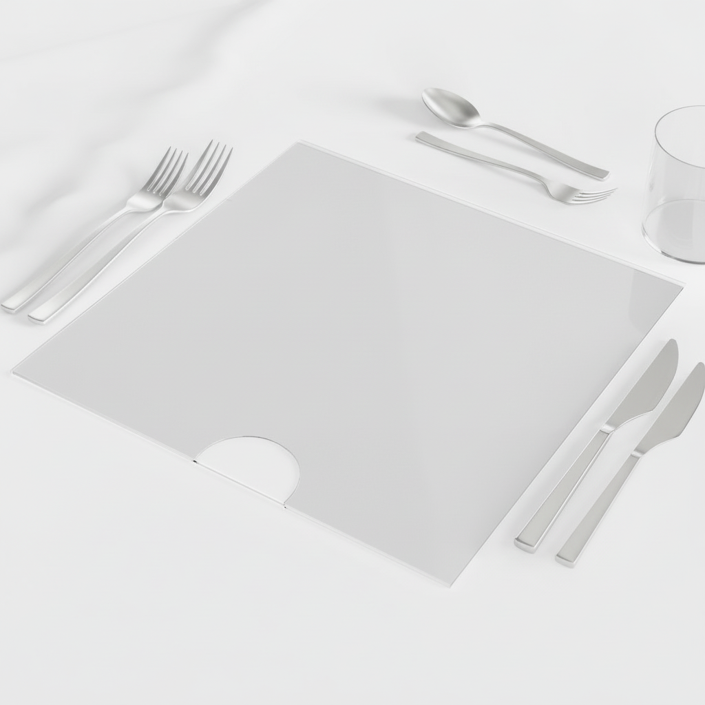 Individual de acrílico vista flat lay