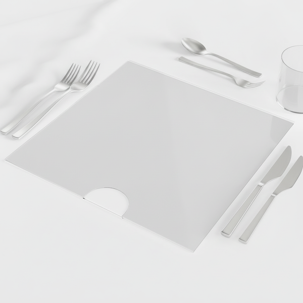 Individual de acrílico vista flat lay