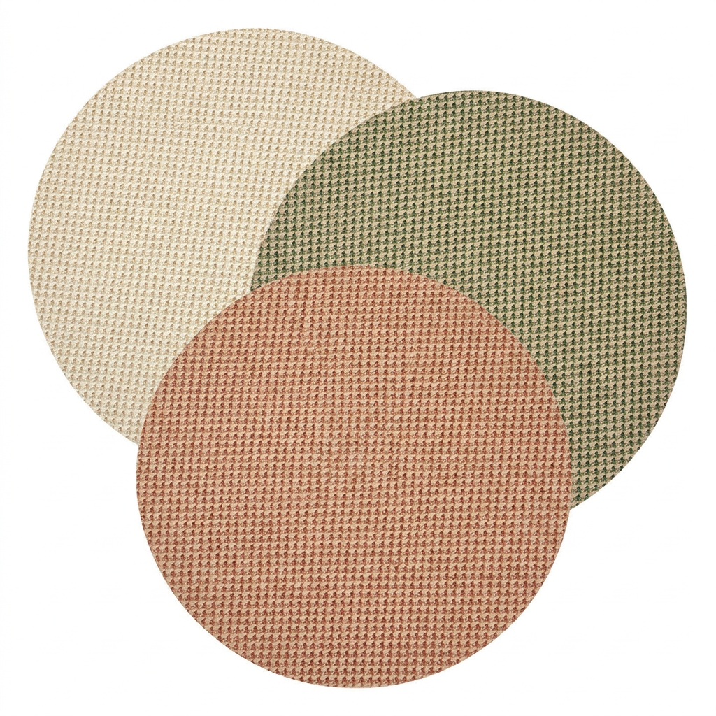 Individuales Rattan en Beige, Forest y Terracotta sobre fondo blanco puro