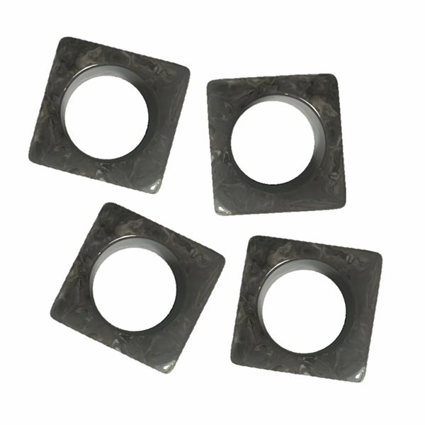 Cube - Napkin Rings Square Gray Marble (Set of 4)