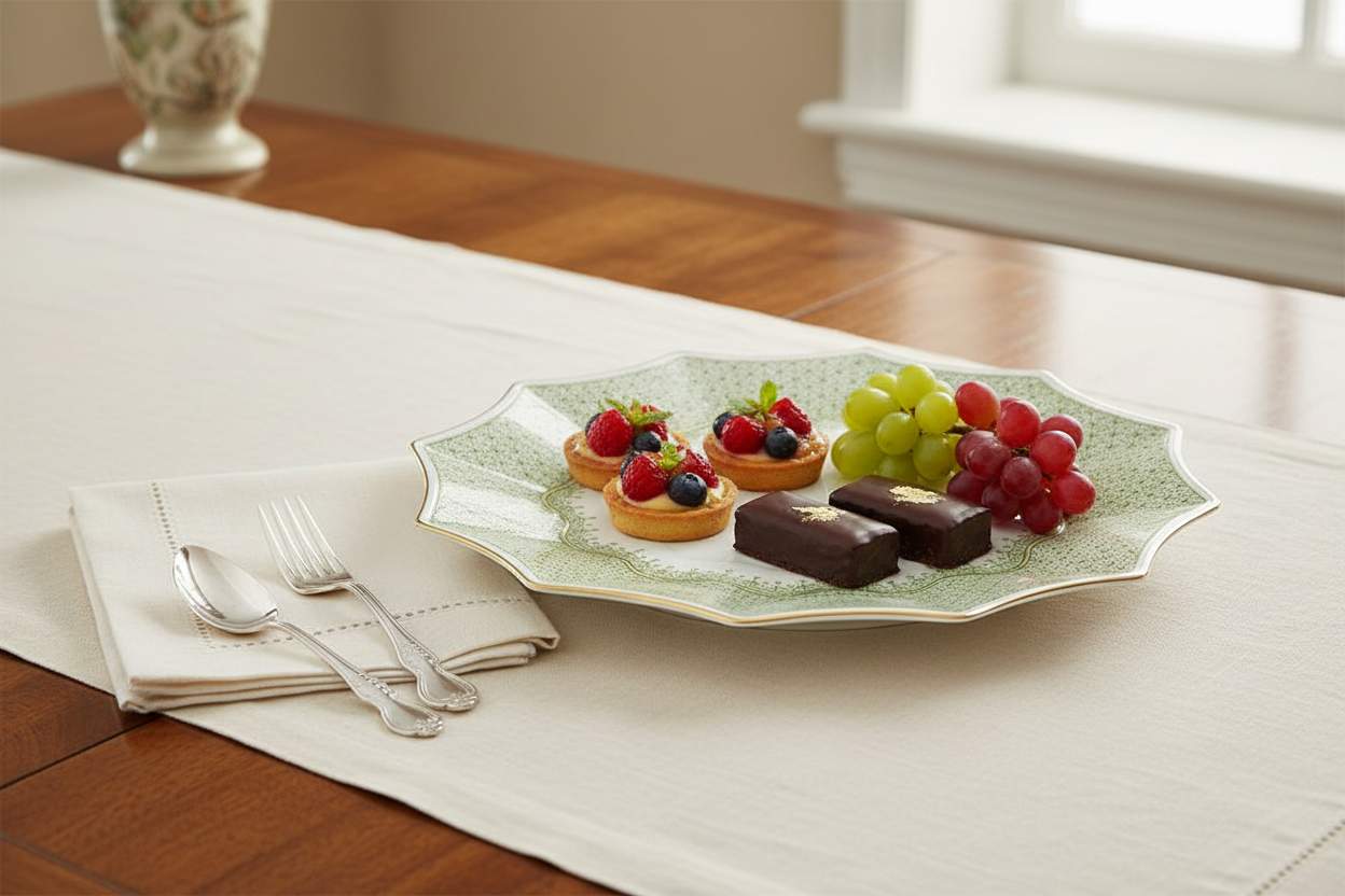 Lace Apple Green 12 Sided Tray Small - Ambientada