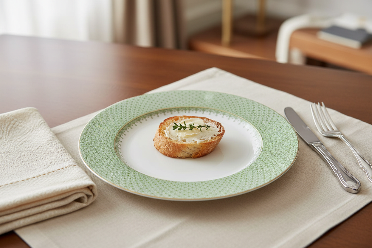 Lace Apple Green Bread & Butter Plate - Ambientada