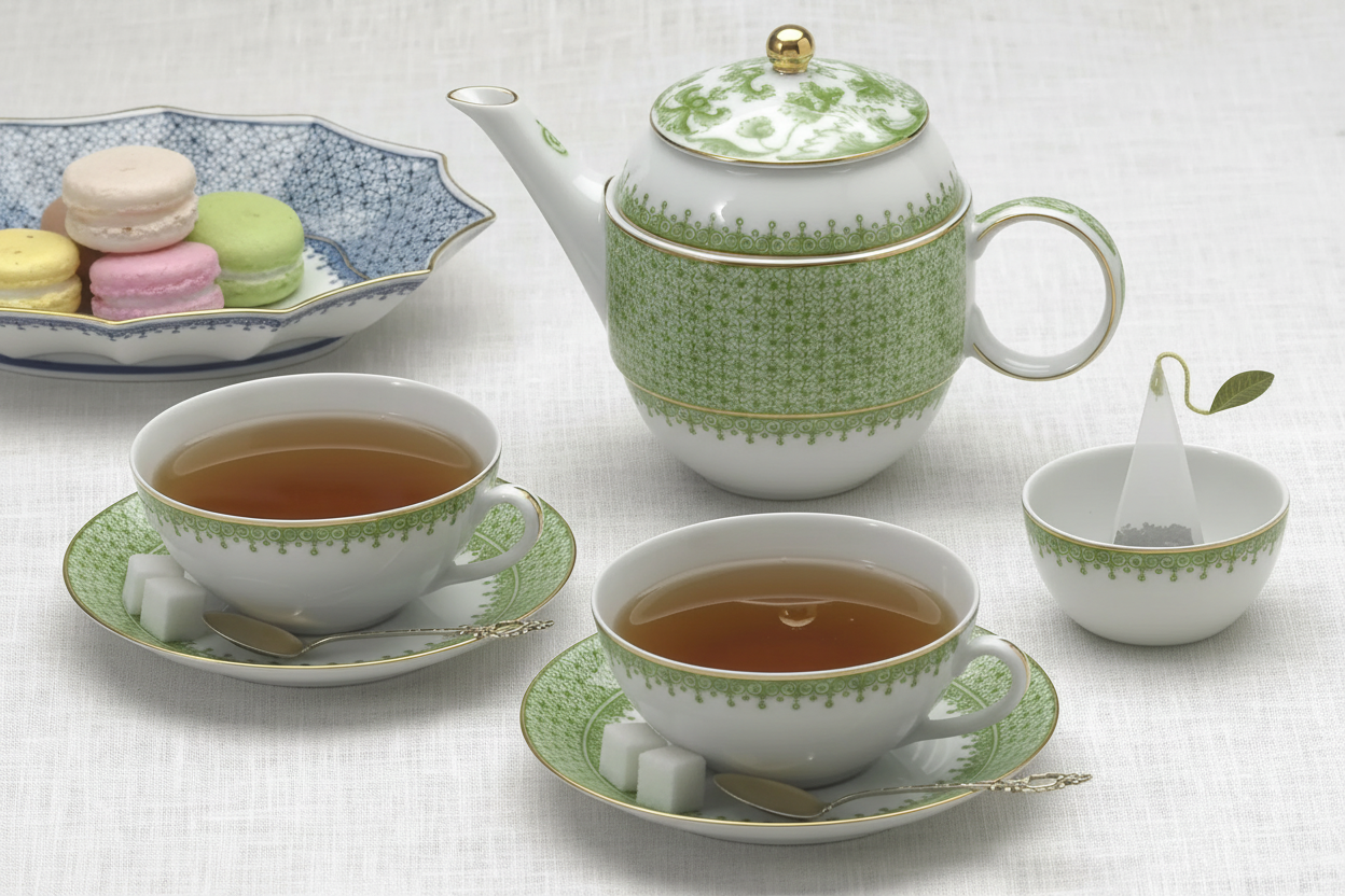 Lace Apple Green Tea For Two - Piezas desplegadas