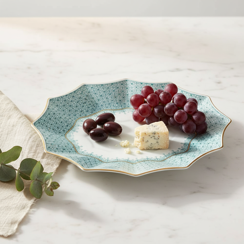 Lace Green 12 Sided Tray Small - Ambiente Elegante