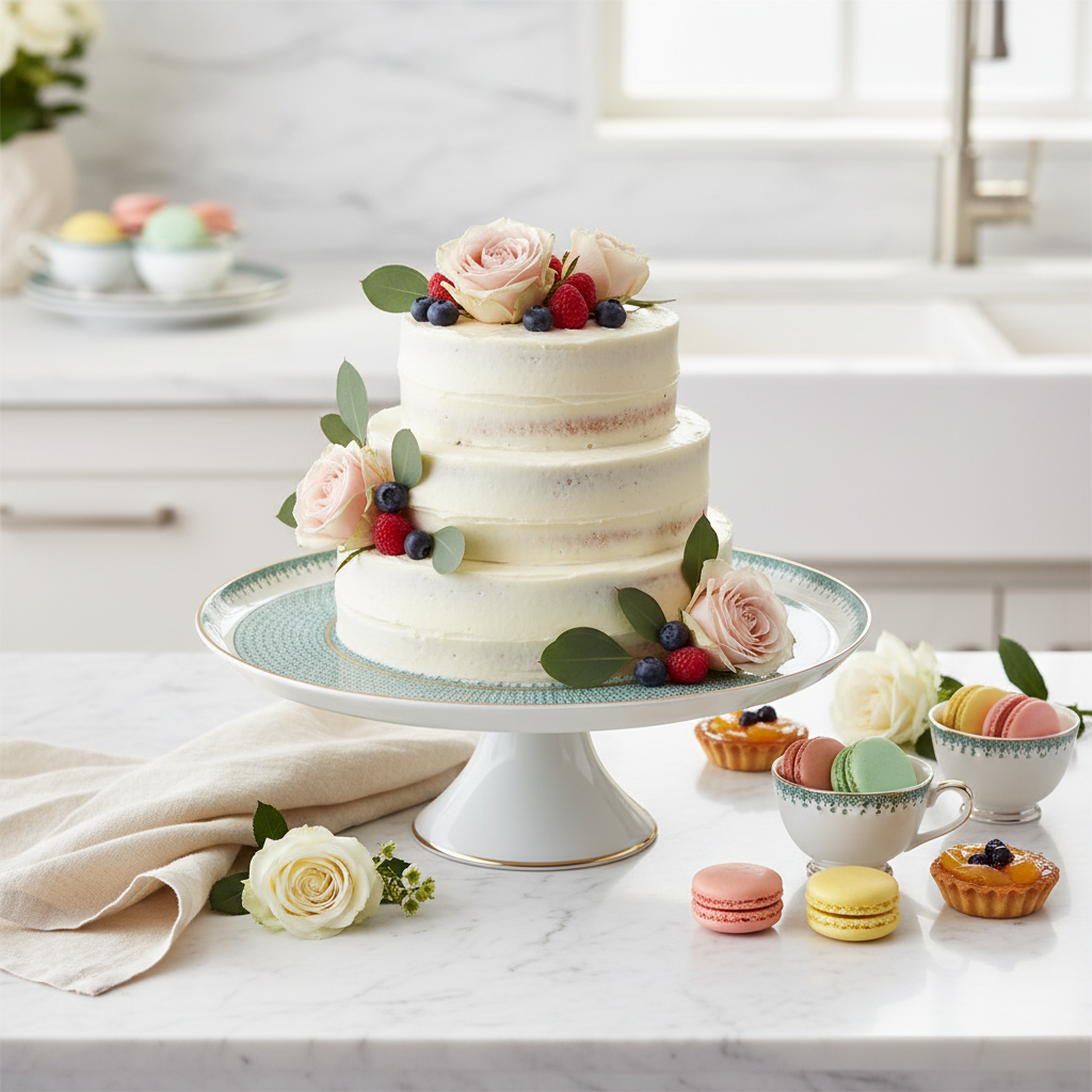 Lace Green Cake Stand Large - Ambiente Elegante v2