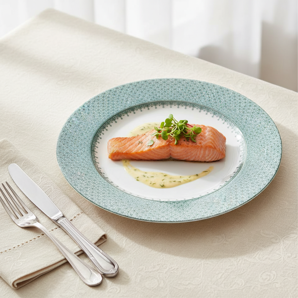 Lace Green Dinner Plate - Ambiente Elegante