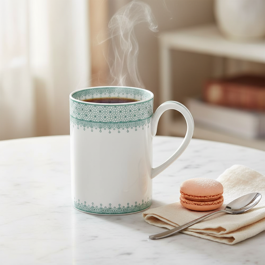 Lace Green Mug - Ambiente Elegante
