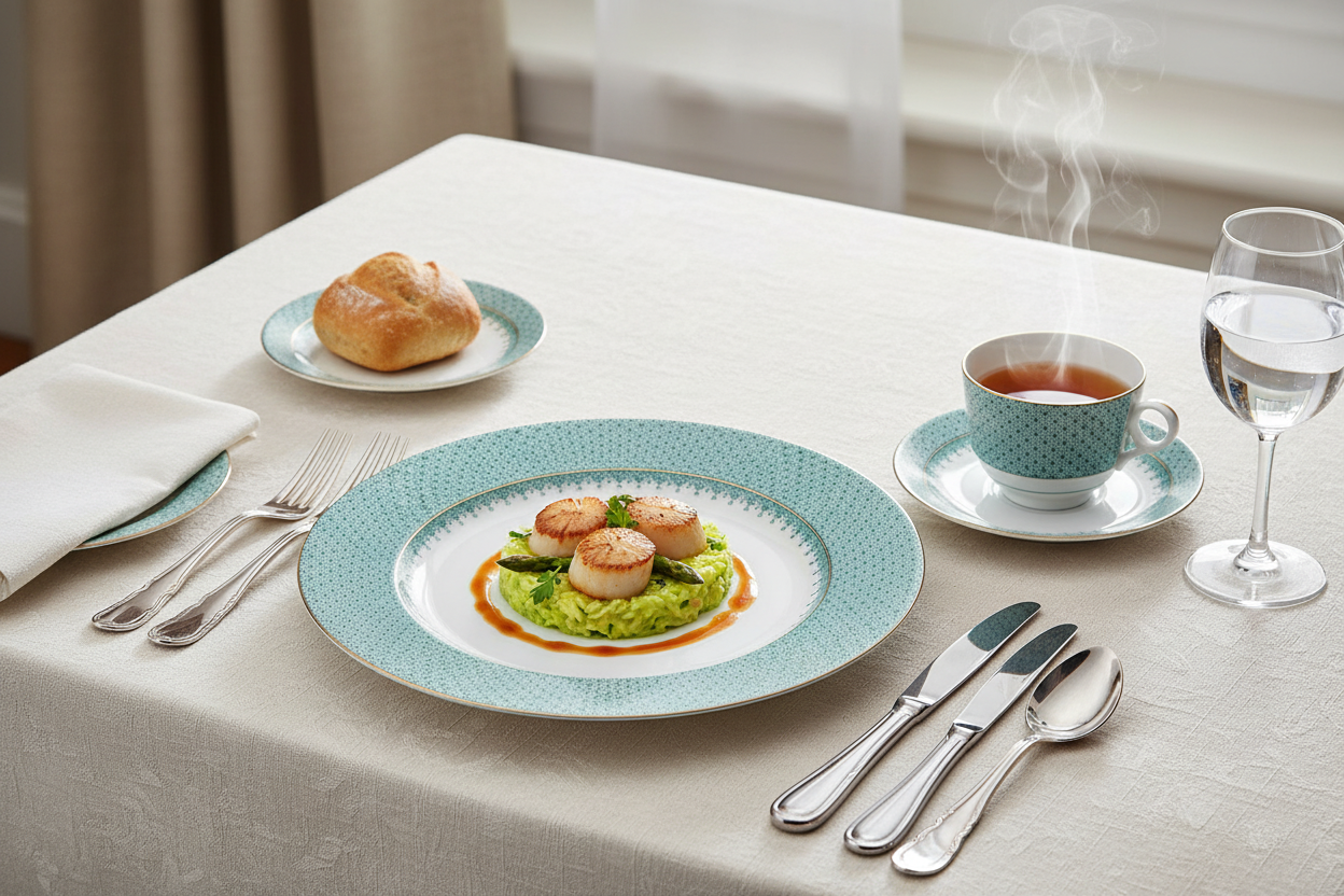 Lace Green Place Setting - Ambiente Elegante