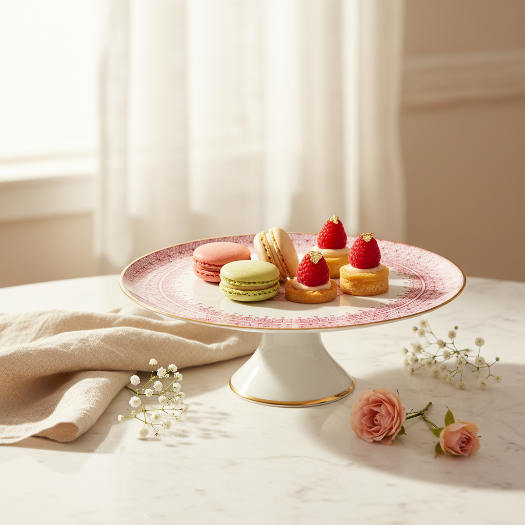 Lace Pink Cake Stand Small - Ambiente Elegante