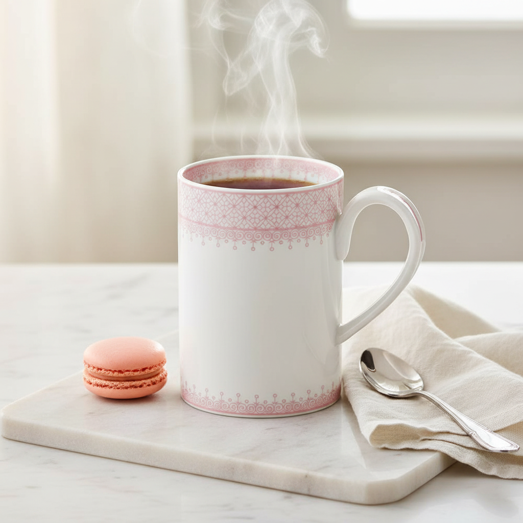 Lace Pink Mug - Ambiente Elegante v2