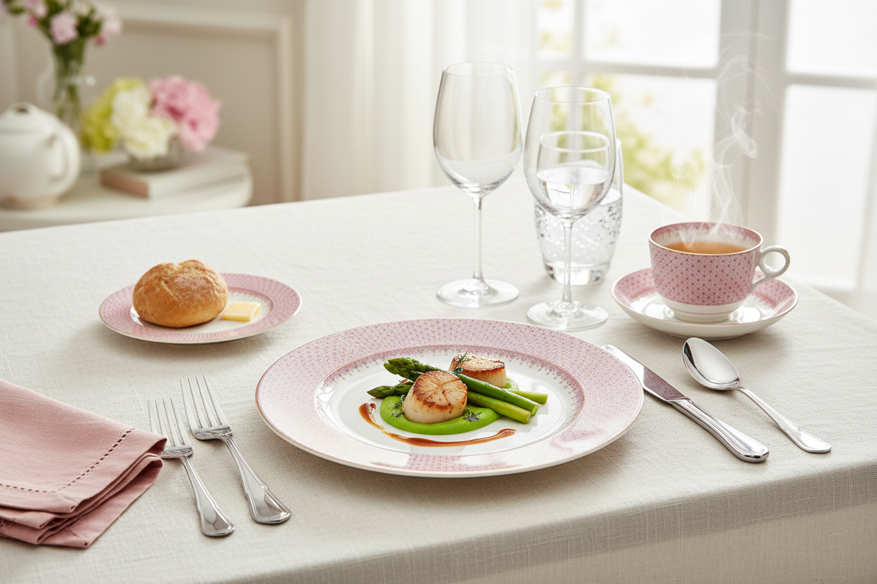 Lace Pink Place Setting - Ambiente Elegante