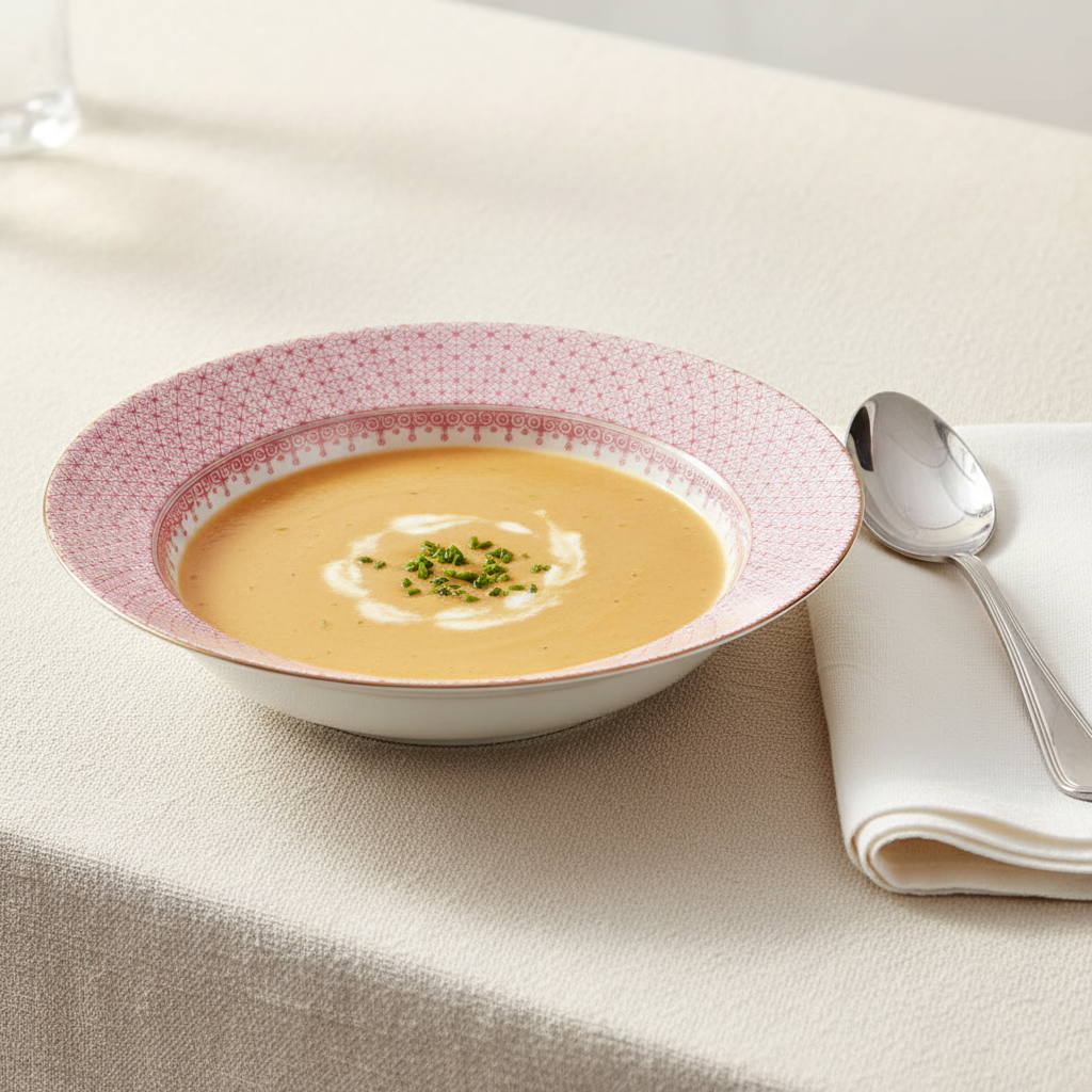 Lace Pink Rim Soup Plate - Ambiente Elegante