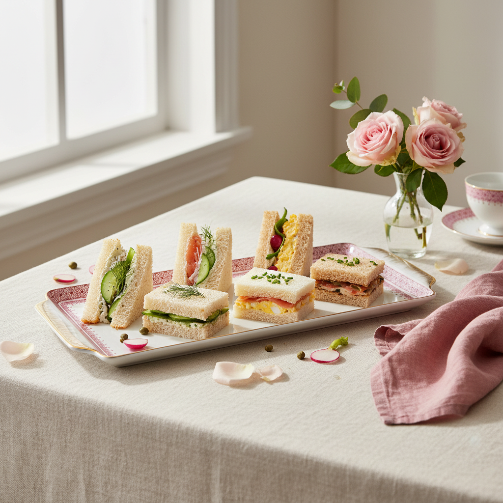 Lace Pink Sandwich Tray - Ambiente Elegante