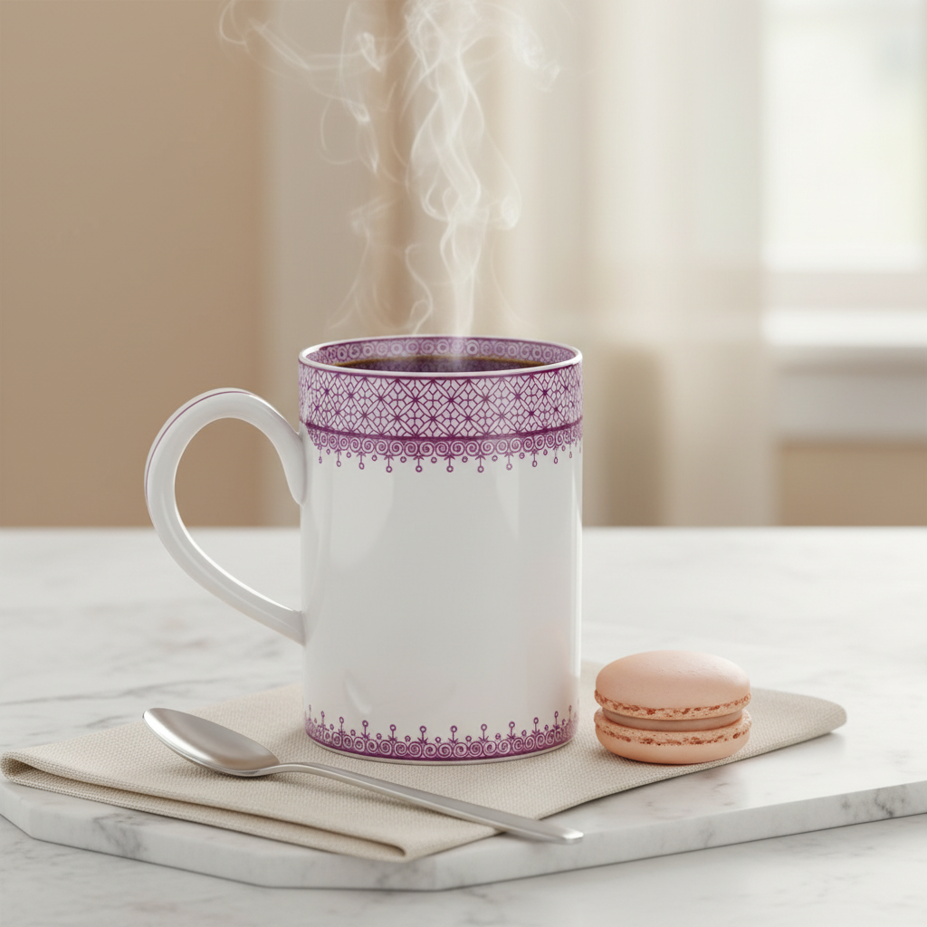 Lace Plum Mug - Ambiente Elegante