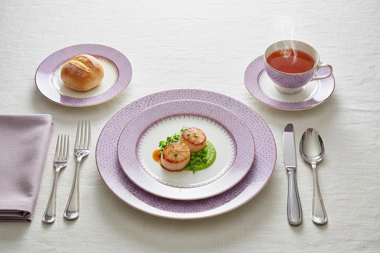Lace Plum Place Setting - Ambiente Elegante