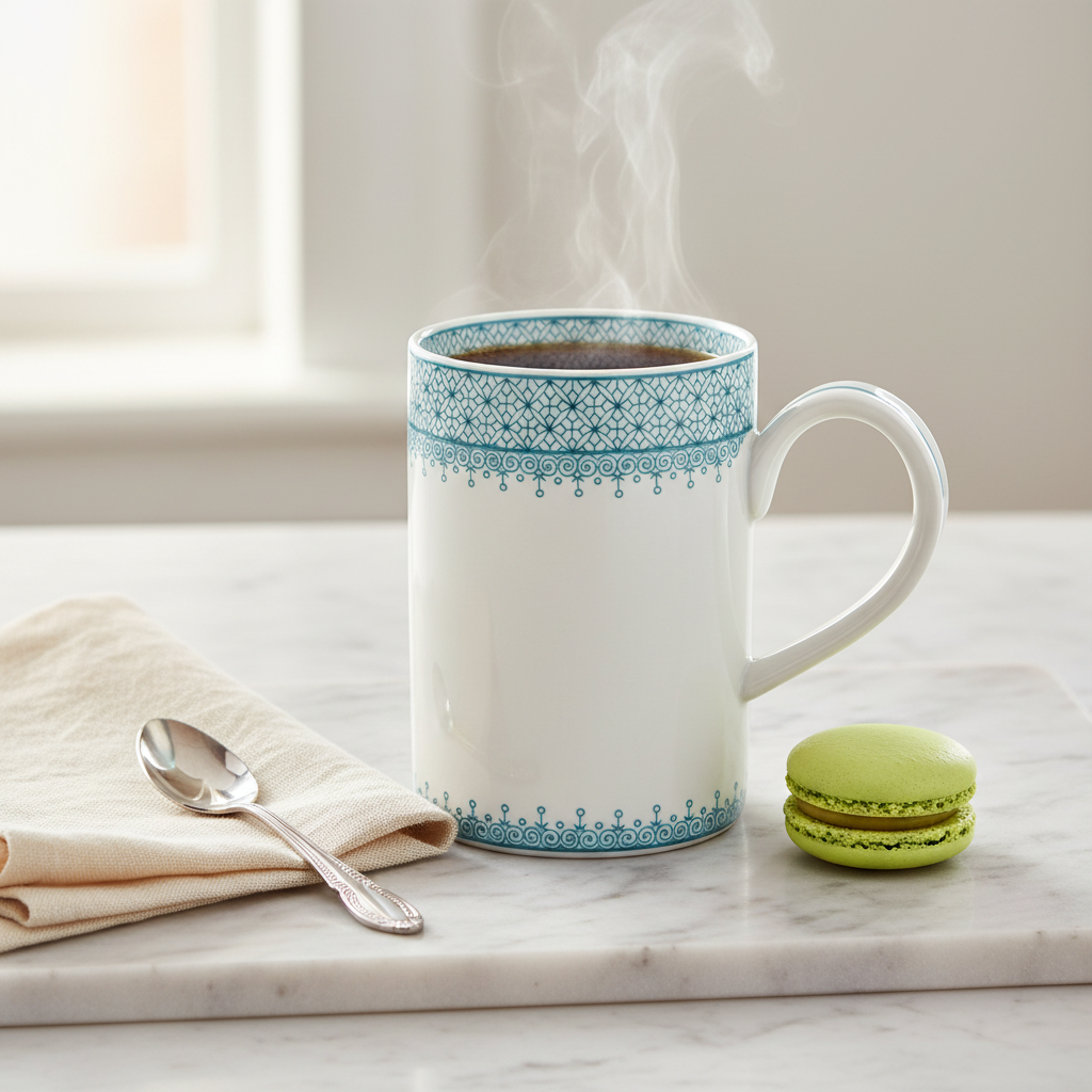 Lace Turquoise Mug - Ambiente Elegante