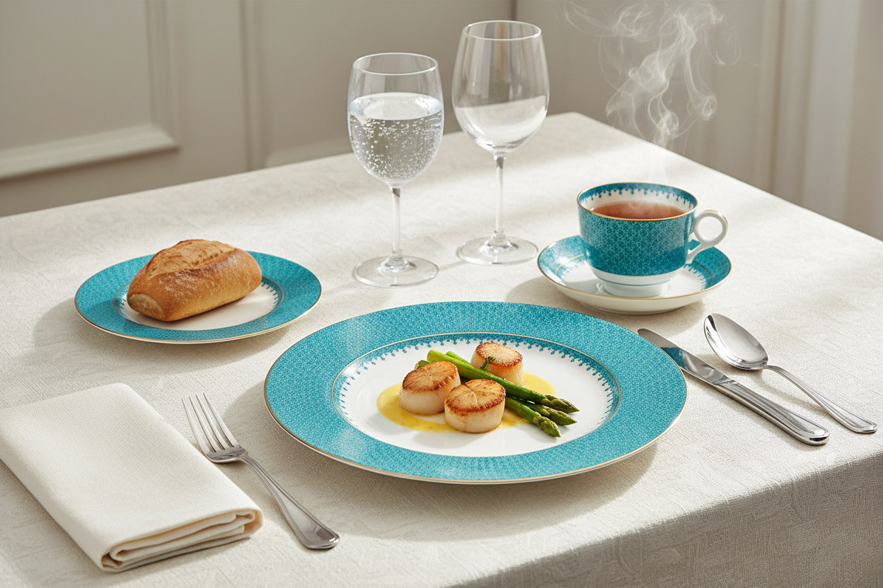 Lace Turquoise Place Setting - Ambiente Elegante