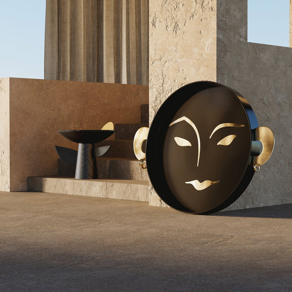 Kelly - Behun Henri Face Round Tray 14" * Last Pieces *