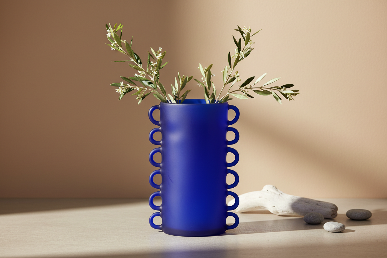 Loopy Large Vase Cobalt Blue lifestyle scene