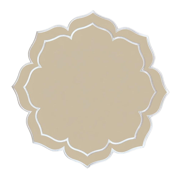 Lotus - Impermeable Beige Placemats (Set of 4)