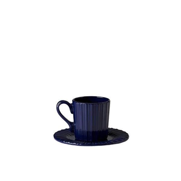 Lucilla - Espresso Cup & Saucer Navy (Set of 2)