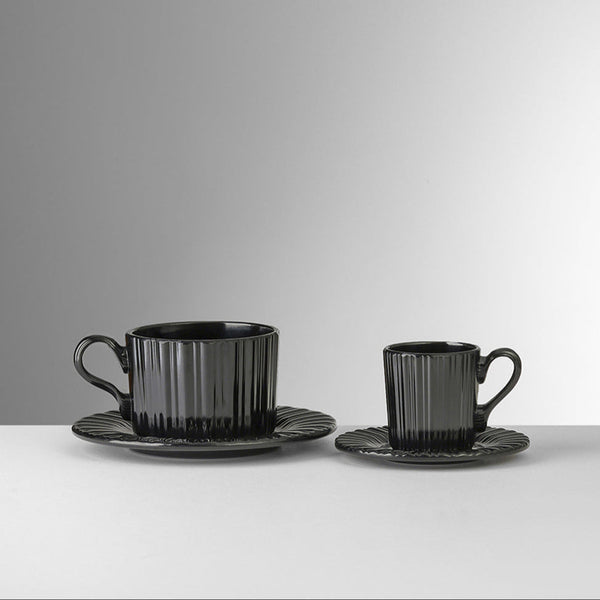 Tea Time - Tea Cup & Saucer Black (Set of 2)