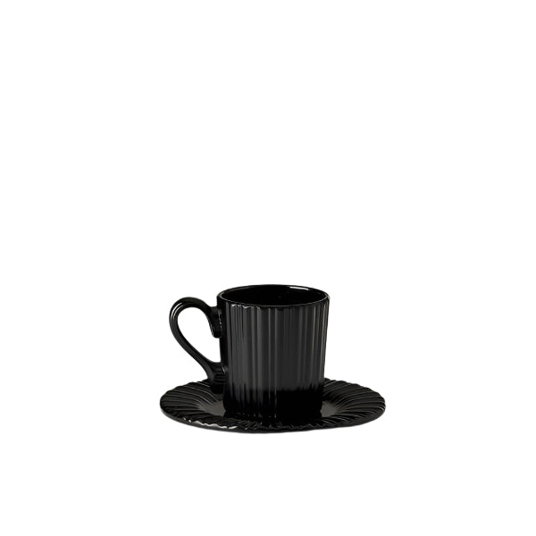Lucilla - Espresso Cup & Saucer Black (Set of 2)