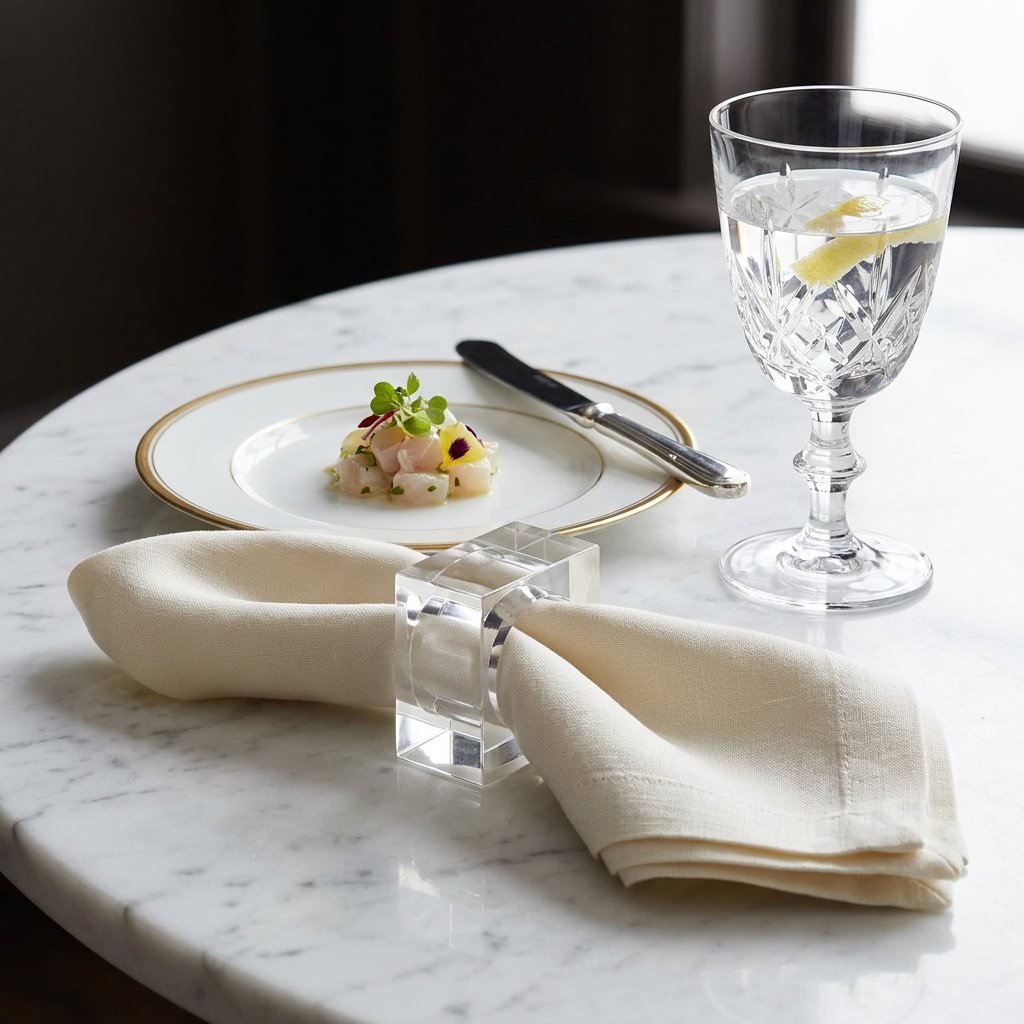 Lucite Napkin Ring ambientado