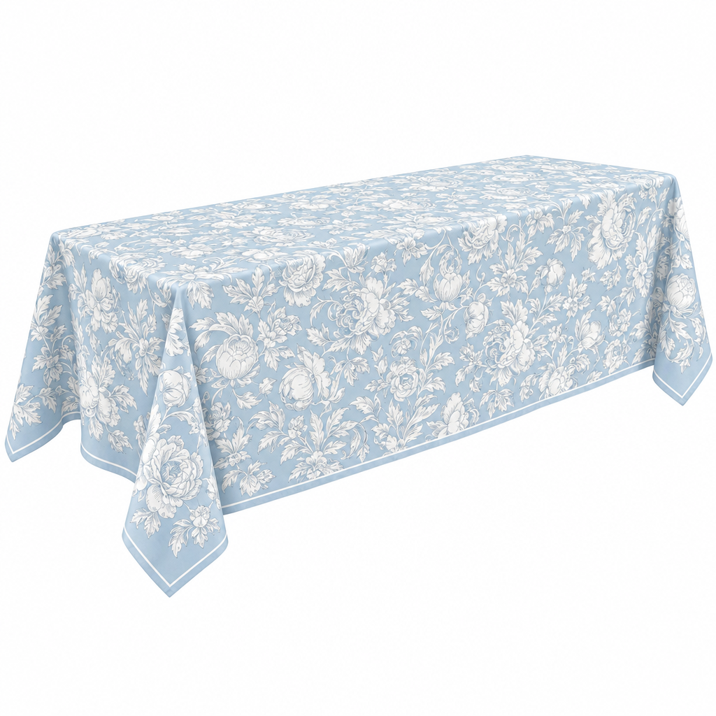 Mantel F422 sobre mesa con fondo blanco