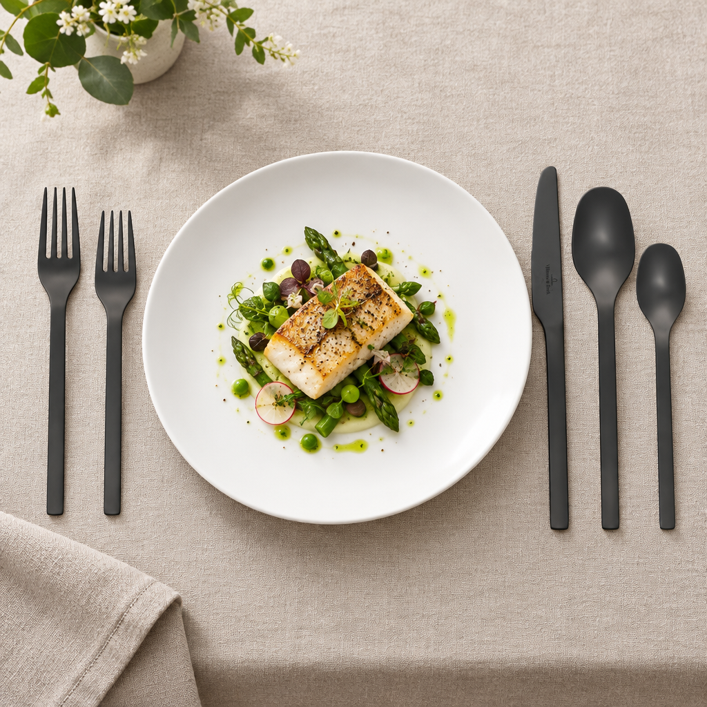 Manufacture Rock place setting ambientado en mesa puesta