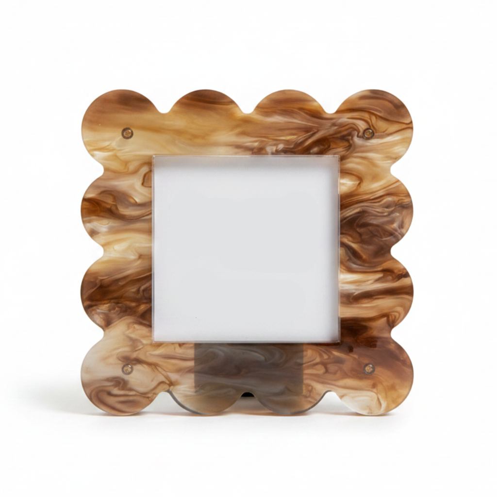 Marbled Brown Frame - Fondo blanco