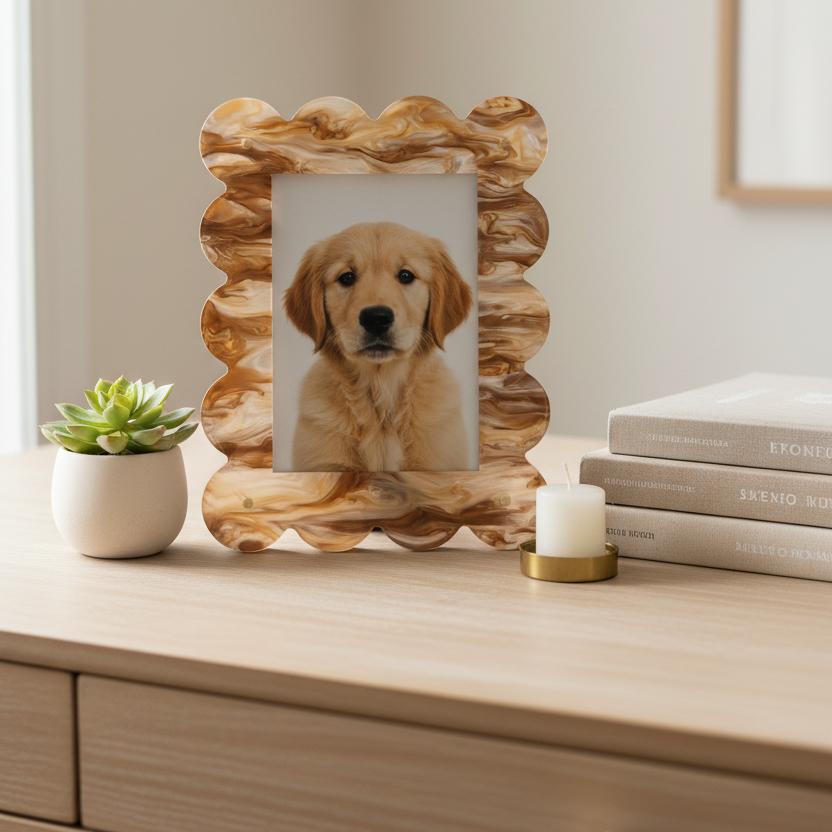 Marbled Brown Frame Grande - Ambientada