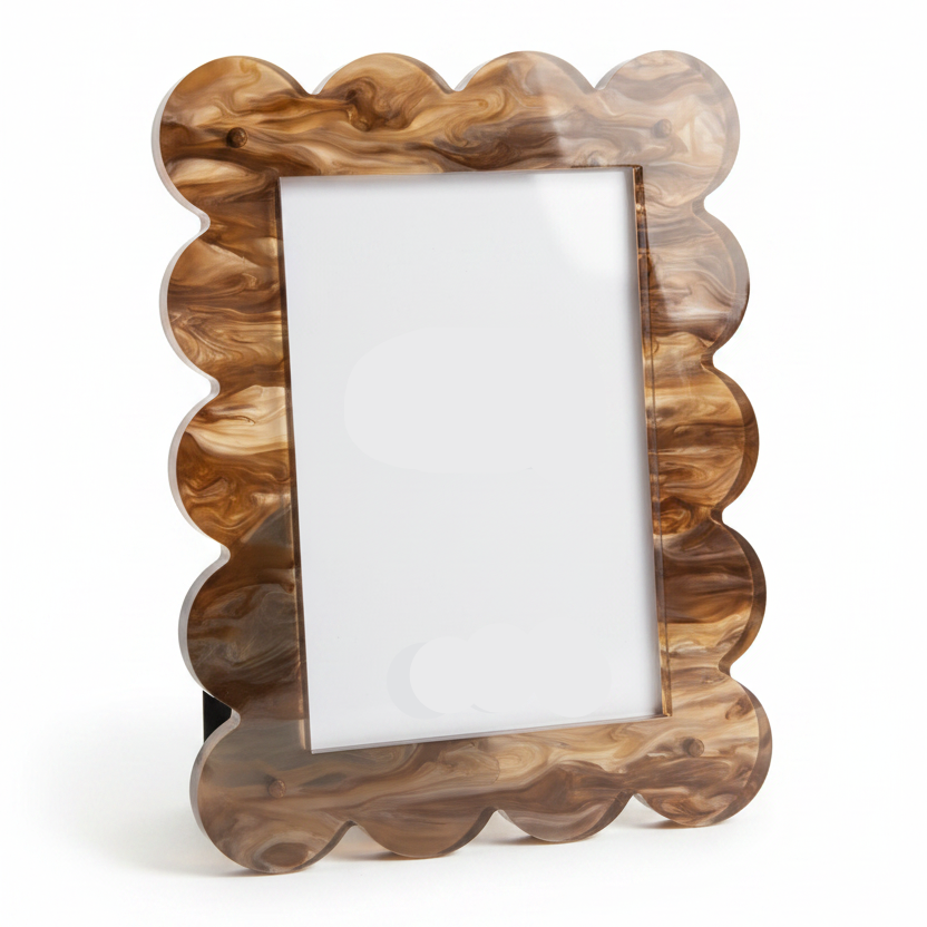 Marbled Brown Frame Grande - Fondo blanco