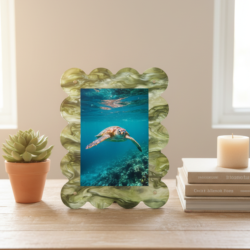 Marbled Green Grande - Ambientada con tortuga