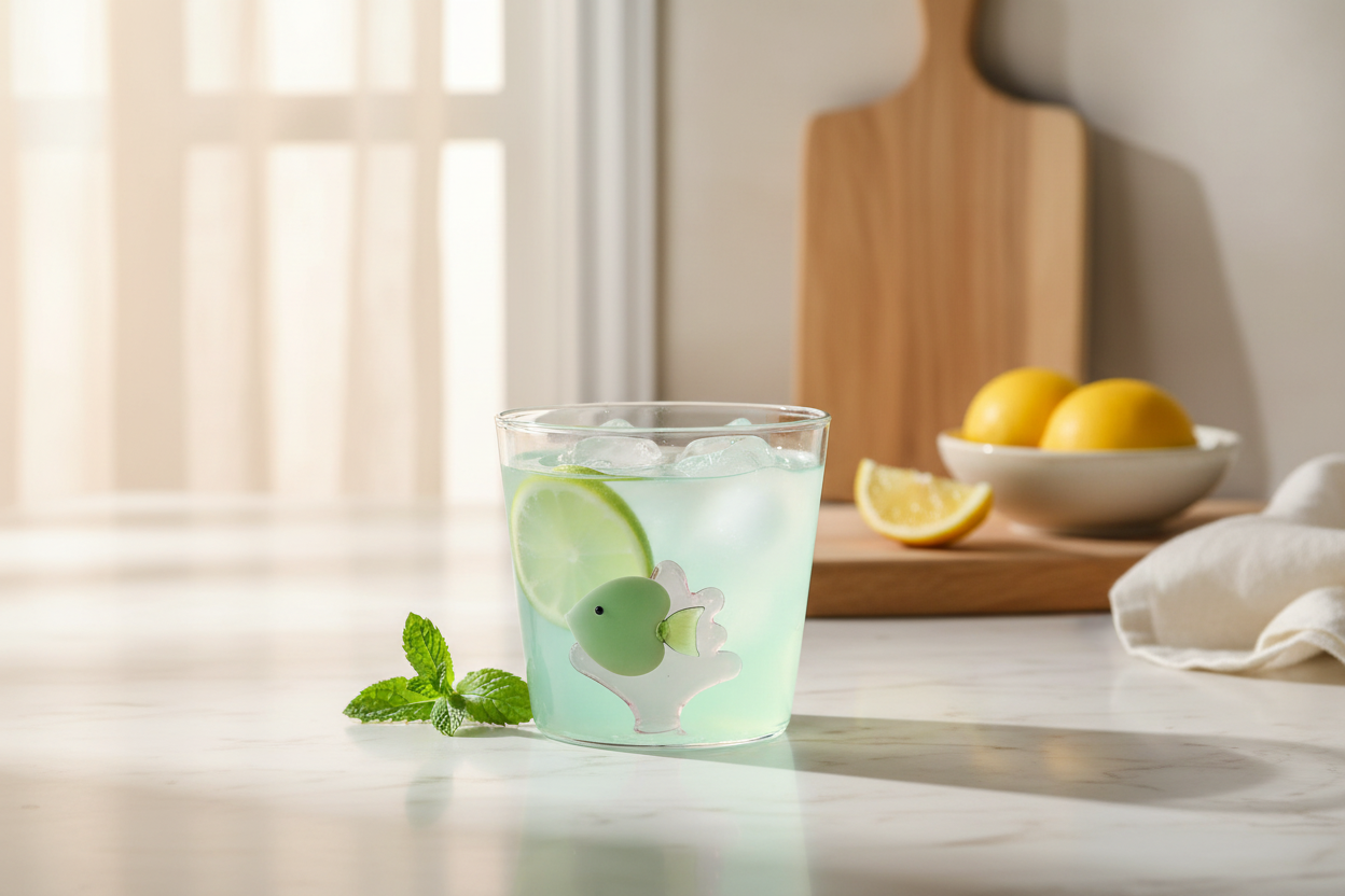 Marine Garden Tumbler Green Fish Pink Seaweed - Lifestyle