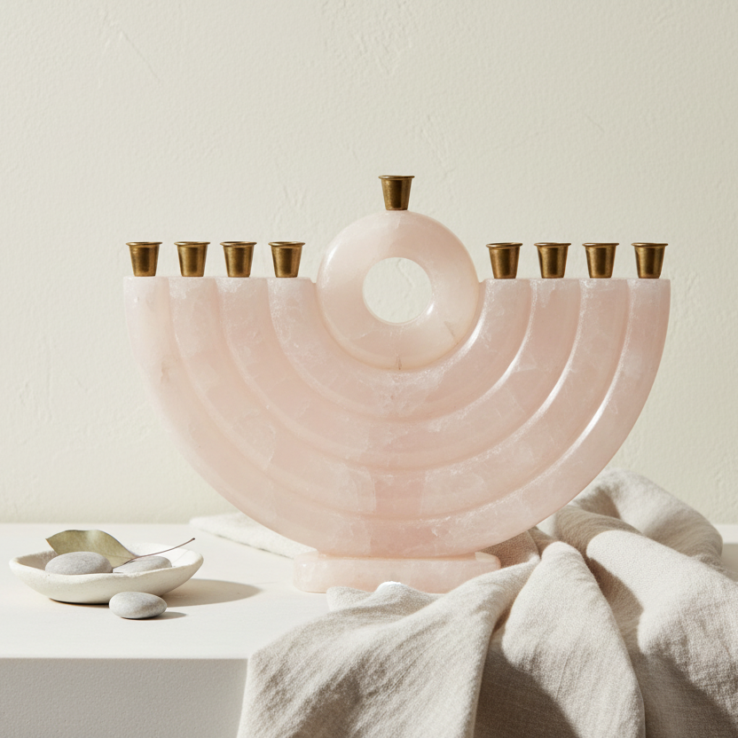 Menorah Hanoukiah Pale Pink - Lifestyle Minimalista