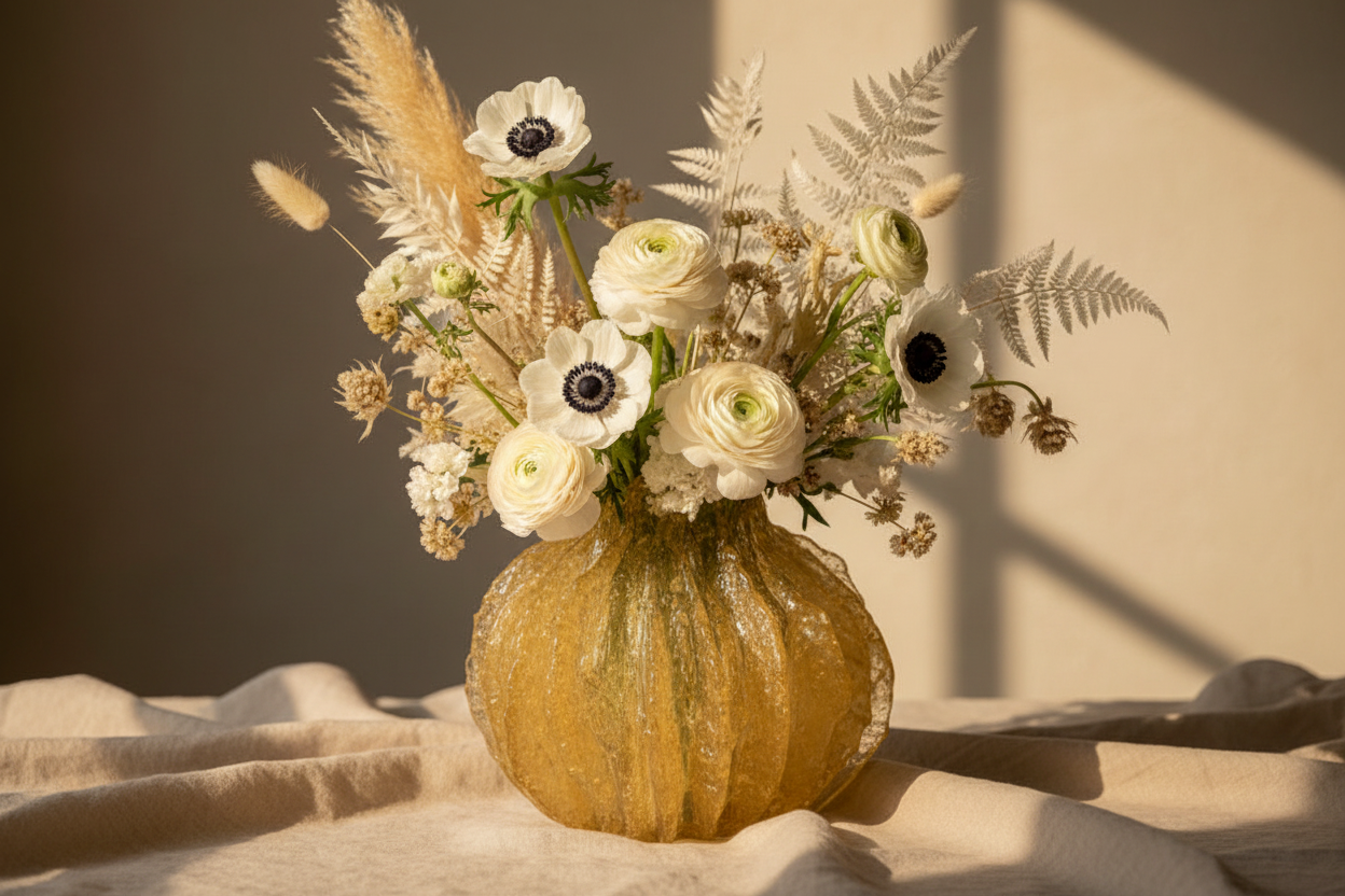 Mercer Large Ivory Vase - Lifestyle